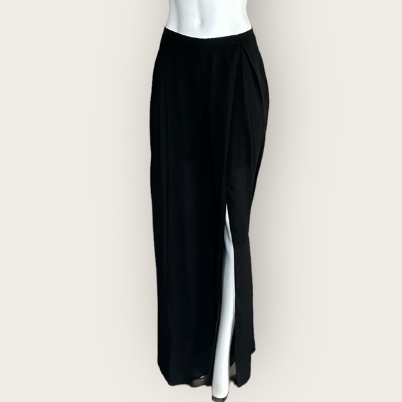 NWT | Krisa | Palazzo Slit Front Pants | Black | Medium - Picture 2 of 14